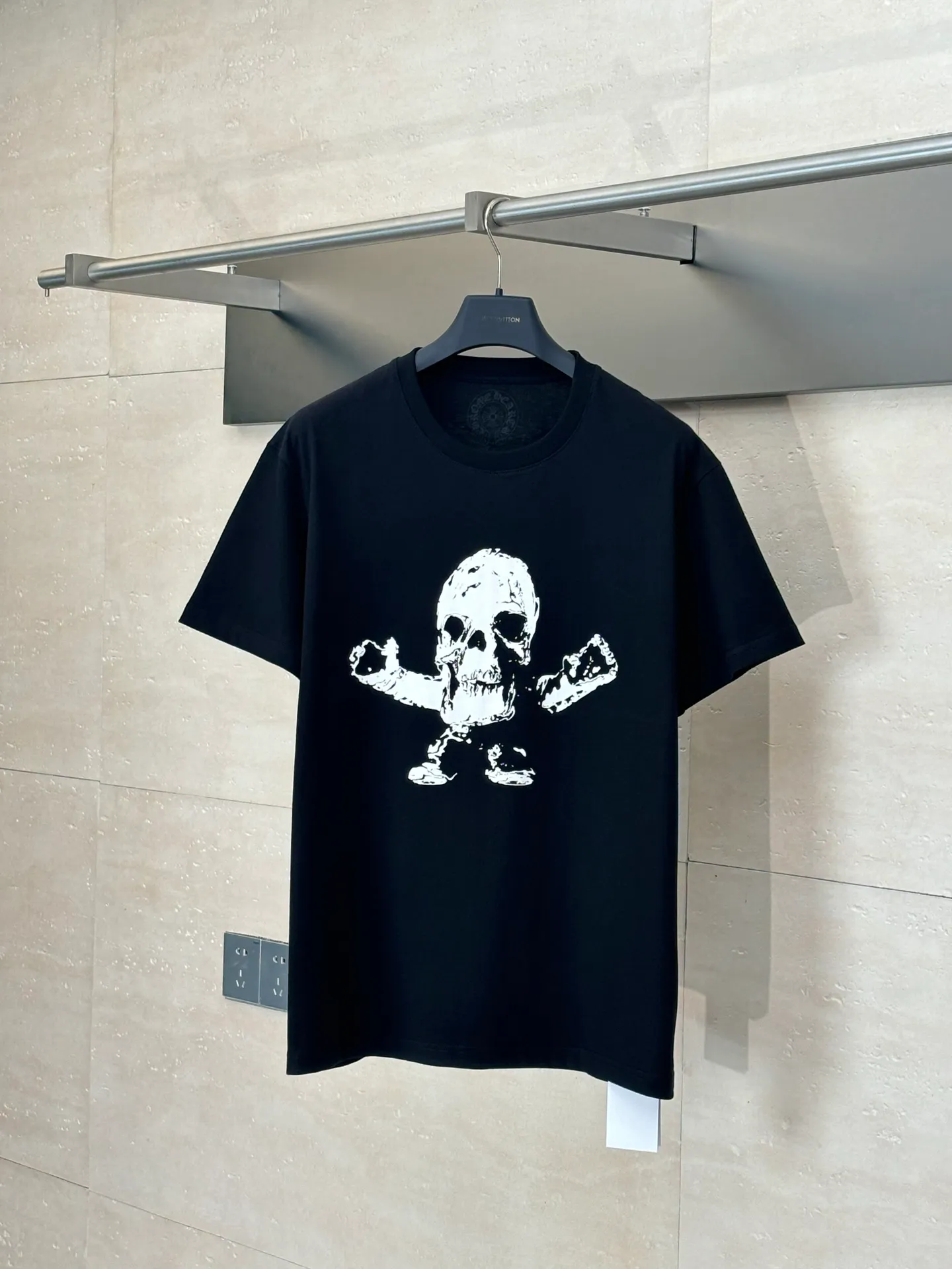 🅿️270 Come Hearts*/Cro Heart 25Ss new FOTI skull printed short-sleeved T-shirt. The fabric is made of 26-woven 200g cotton. The printing is made of black ink. Water slurry printing. Customized supporting accessories. Size: S/M/L